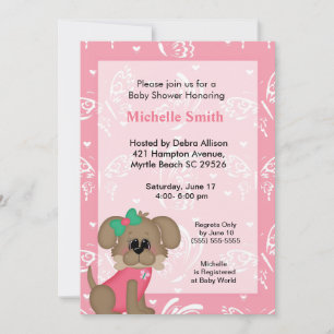 Cute Dog Baby Shower Invitations