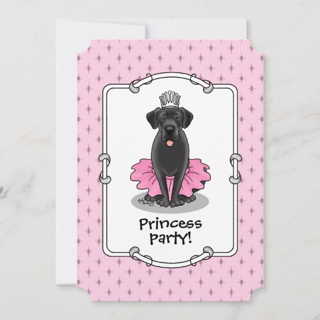 Cute Dog Ballet Princess Black Labrador Retriever Announcement (Front)