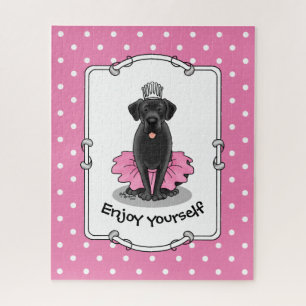 Cute Dog Ballet Princess Black Labrador Retriever Jigsaw Puzzle