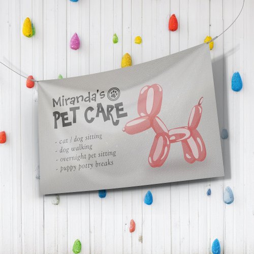 Cute Dog Balloon Pet Care Grooming Sitting Bathing Banner