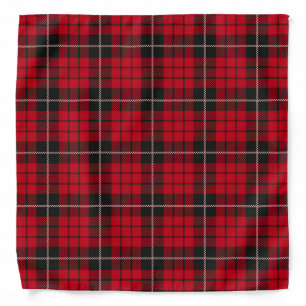 Cute Dog Bandana Red Tartan Plaid Check Pattern