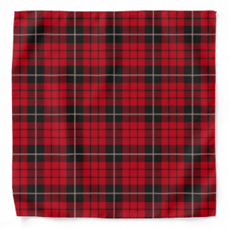 Cute Dog Bandana Red Tartan Plaid Check Pattern