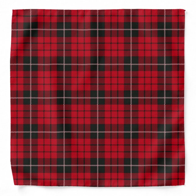 Cute Dog Bandana Red Tartan Plaid Check Pattern (Front)