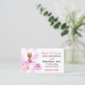 Cute Dog Bathing Pet Grooming Service Business Card (Standing Front)