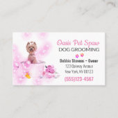 Cute Dog Bathing Pet Grooming Service Business Card (Front)