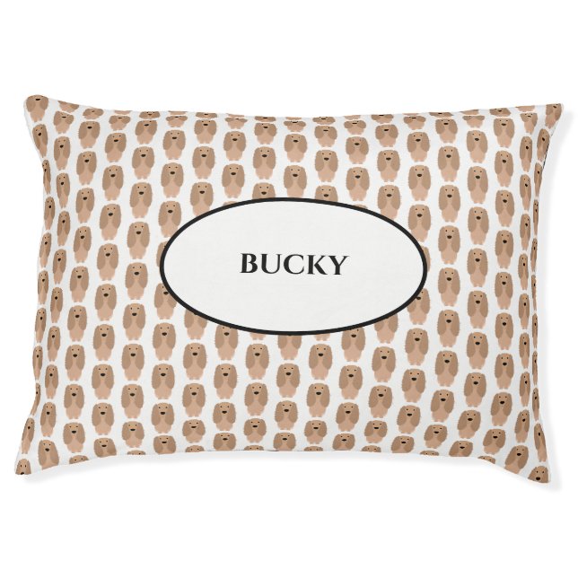 Cute Dog Bed, Buff Cocker Spaniel Personalized Pet Bed (Front)