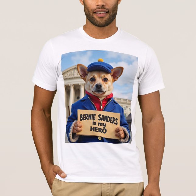 Cute Dog Bernie Sanders Is My Hero Sweatshirt T-Shirt (Front)