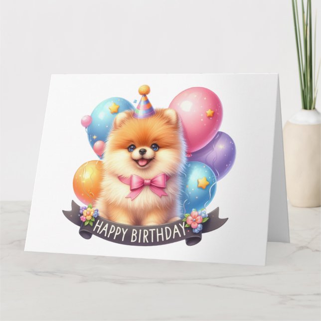 Cute Dog Birthday Card (Front)