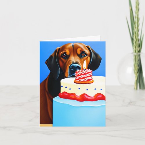Cute Dog Birthday Folded Greeting Card