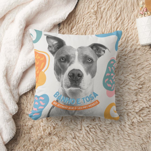 Cute Dog Blanket Design Throw Pillow (Blanket)