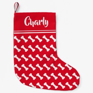 Cute Dog Bone Pattern - Red Personalized