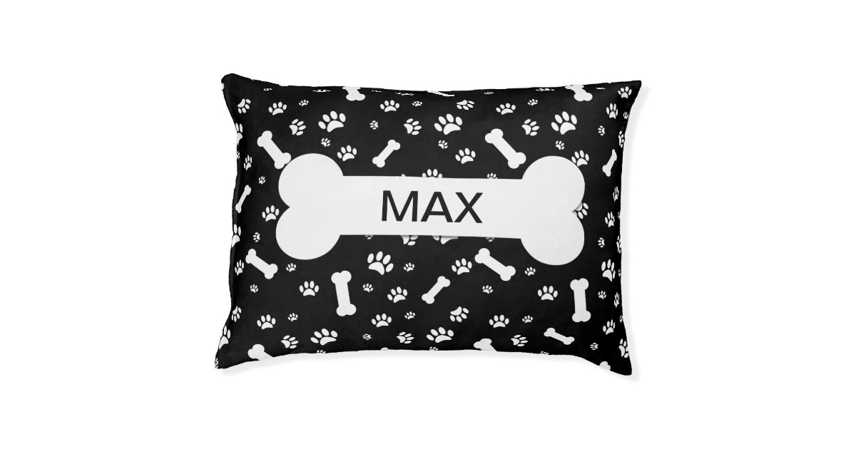 Cute Dog Bones And Paws Pet Bed | Zazzle