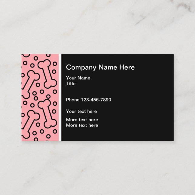 Cute Dog Bones Pattern Pet Theme Business Card (Front)
