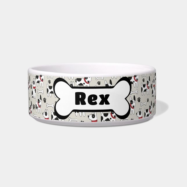 Cute Dog Bowl  Personalize (Front)