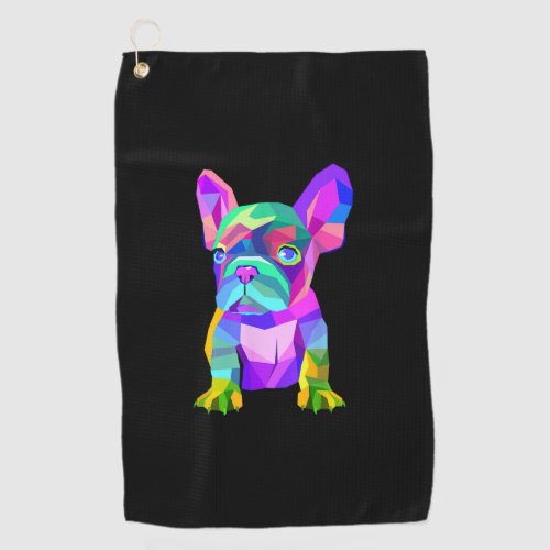 Cute Dog Breed Colored Bulldog French Gift Golf Towel