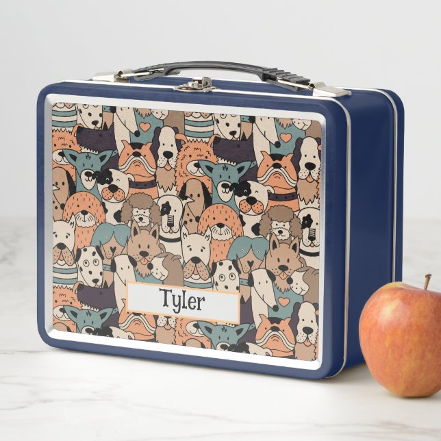 Cute Dog Breed Personalized  Metal Lunch Box (In Situ)