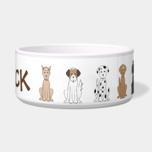 Cute Dog Breed Whimsical Simple Custom Pet Bowl