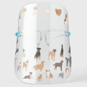 Cute Dog Breeds Dog Lover Veterinarian Groomer Face Shield (Front)