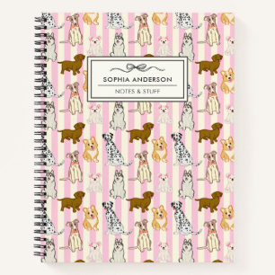 Cute Dog Breeds Pattern Custom Pet  Notebook