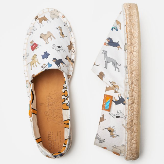 Cute Dog Breeds Pattern Modern Casual Espadrilles (Side)