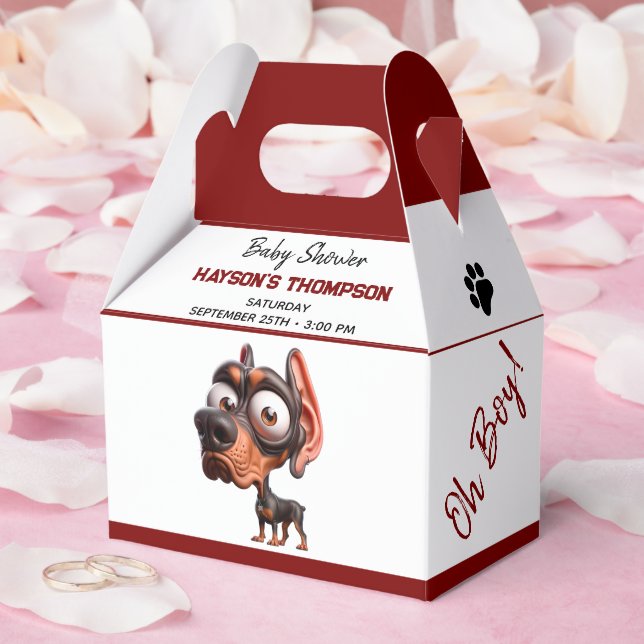 Cute Dog Caricatures Baby Shower for Boy Favor Boxes (Wedding)