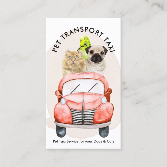 Cute Dog Cat Bird Pet Transporting Business Card