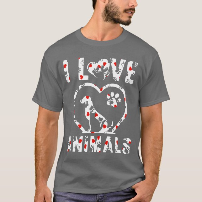 Cute Dog Cat Mother Animal Lover funny T-Shirt (Front)