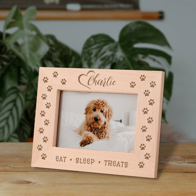 Cute Dog Cat Paw Custom Name Text Engraved Frames (Creator Uploaded)