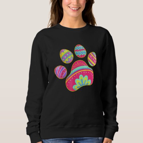 Cute Dog Cat Paw Easter Egg Girls Womens 1 Sweatshirt