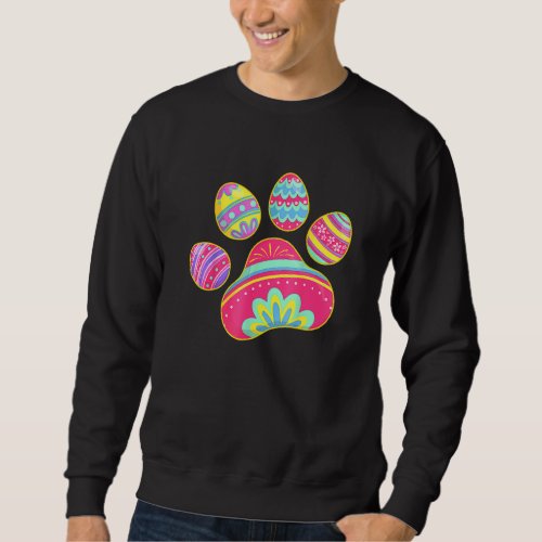 Cute Dog Cat Paw Easter Egg Girls Womens 1 Sweatshirt