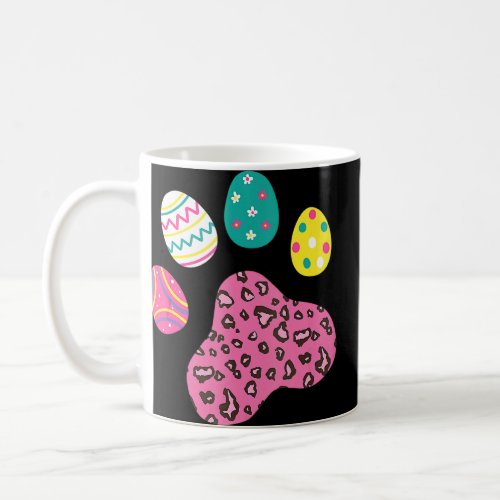 Cute Dog Cat Paw Leopard Print Easter Eggs Pet Paw Coffee Mug