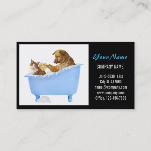 Cute dog cat pet sitter animal sitter pet groomer business card