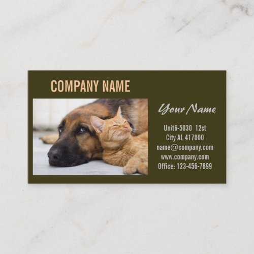 Cute dog cat pet sitter animal sitter pet groomer business card