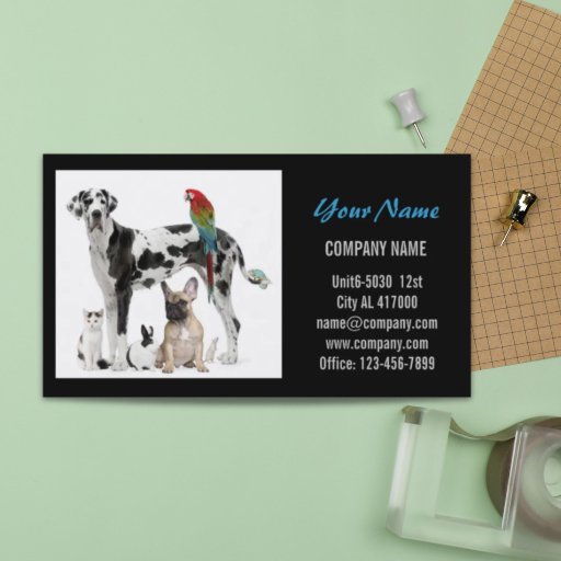Customizable Modern cute animals pet service beauty salon business card