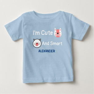 Cute Dog Cat Pets Animals Personalize Baby T-Shirt