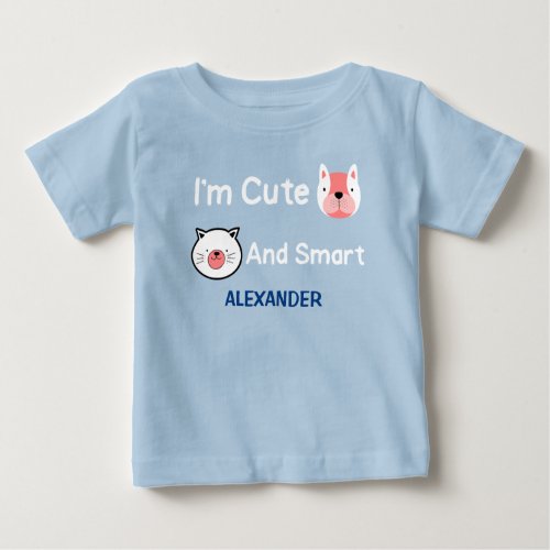 Cute Dog Cat Pets Animals Personalize  Baby T_Shirt