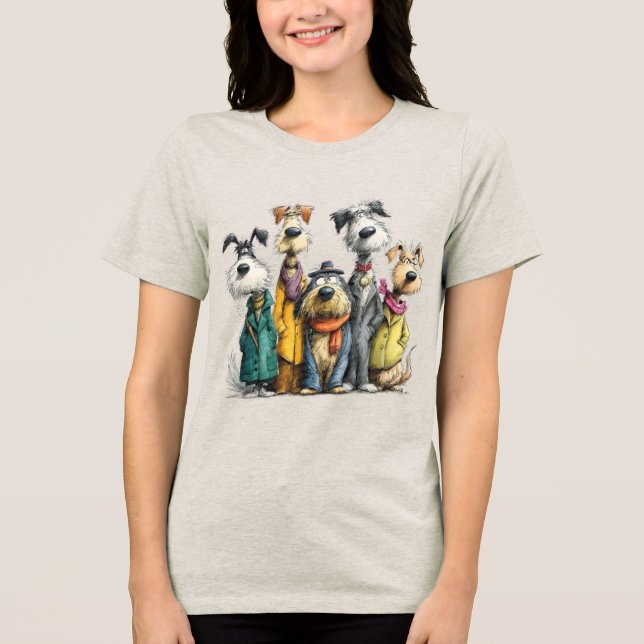 Cute dog characters Tri-Blend shirt (Front)
