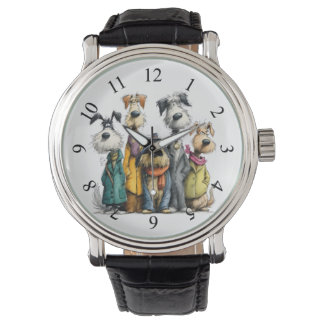 Cute dog characters watch