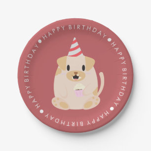 Cute Dog Children's Birthday Party Paper Plates