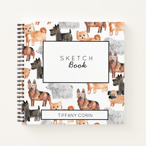 Cute dog childrens sketchbook notebook