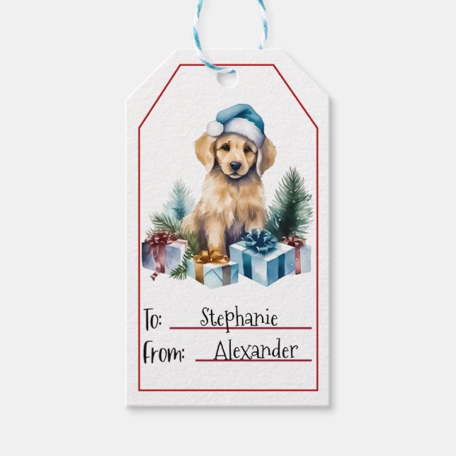 Cute Dog Christmas (1) Gift Tags (Front)