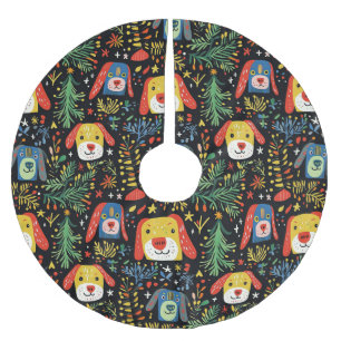 Cute Dog Christmas Brushed Polyester Tree Skirt