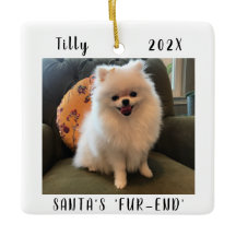 Cute Dog Christmas Keepsake Two Sided Pet Photo