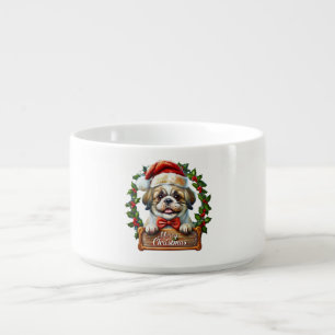 Cute Dog Christmas Ornament - Merry Christmas" Bowl