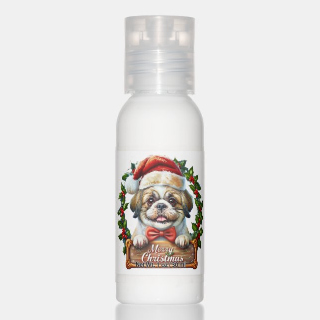 Cute Dog Christmas Ornament - Merry Christmas Hand Lotion (Front)