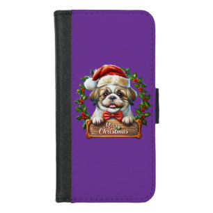 Cute Dog Christmas Ornament - Merry Christmas iPhone 8/7 Wallet Case