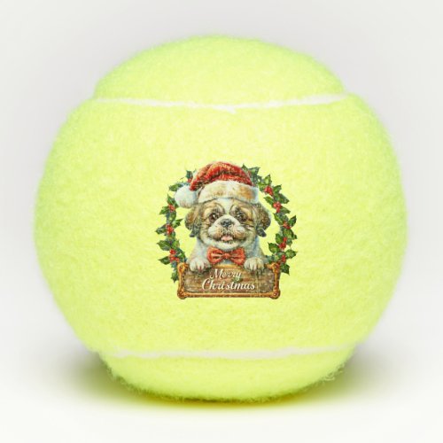 Cute Dog Christmas Ornament - Merry Christmas Tennis Balls