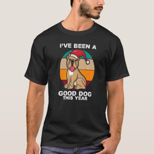 Cute Dog Christmas Pit Bull Terrier Santa Hat Retr T_Shirt