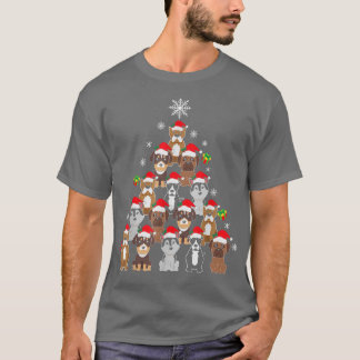 Cute Dog Christmas Tree Lights Puppy Owner Pet Lov T-Shirt