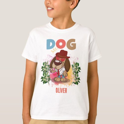 CUTE DOG COLORFUL FUNNY PERSONALIZED KIDS T_Shirt